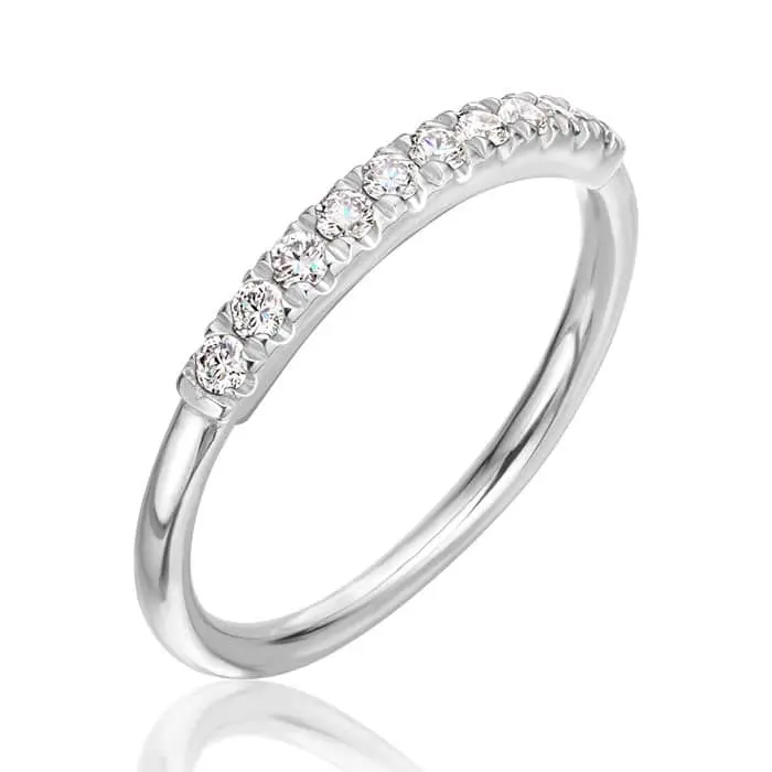 טבעת יהלומים זהב לבן 14K 0.13-0.22CT | R5645