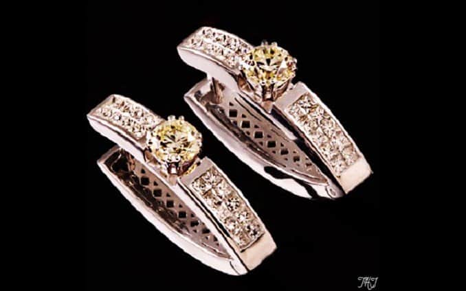 עגילי יהלום 9125