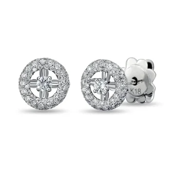 עגילי יהלומים זהב לבן 14K/18K 1.06CT