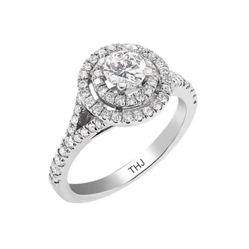 טבעת אירוסין זהב לבן 18K יהלום מרכזי 0.40-1.08CT