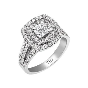 טבעת אירוסין יהלום פרינסס זהב לבן 18K 0.30-1.00CT