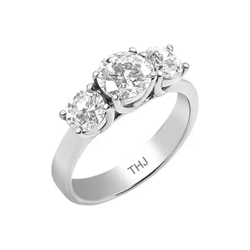 טבעת אירוסין סוליטר זהב לבן 18K 0.40-1.00CT