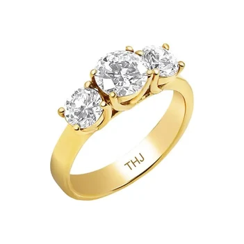 טבעת אירוסין סוליטר זהב צהוב 18K 0.40-1.00CT