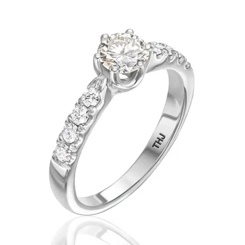 טבעת אירוסין סוליטר זהב לבן 0.50-1.50CT