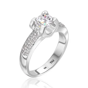 טבעת אירוסין זהב לבן יהלום מרכזי 0.40-0.52CT | R5615