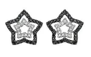 עגילי יהלומים שחורים 1046